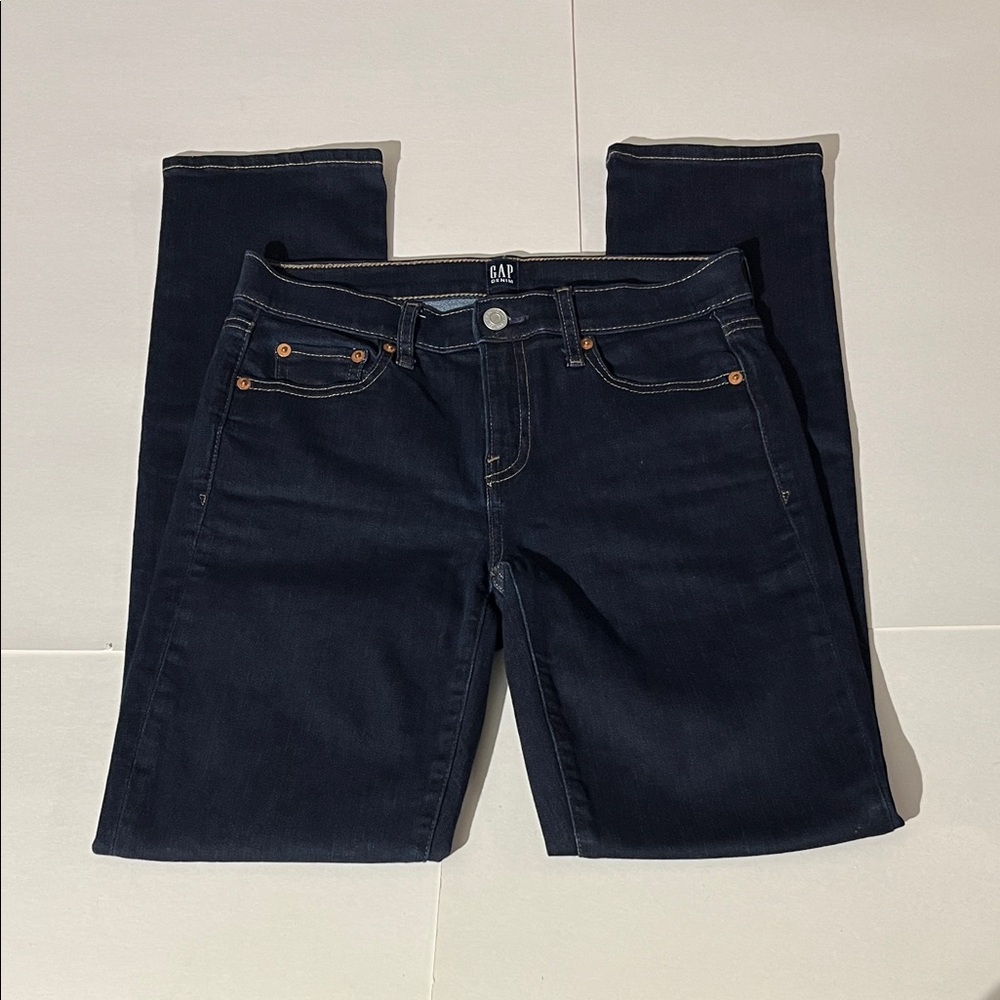 GAP Denim Jeans Classic Straight Leg sz 26R Dark Wash Stretch Casual Fall Winter